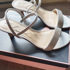 Nina True Silver strappy evening sandals